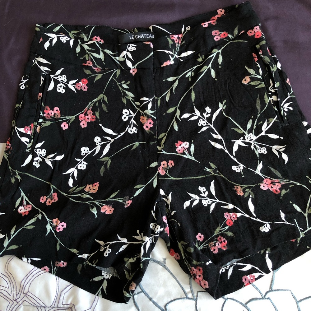 Le Chateau Black Floral Shorts